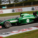 Kamui Kobayashi driving a Caterham during the 2014 Malaysian Grand Prix